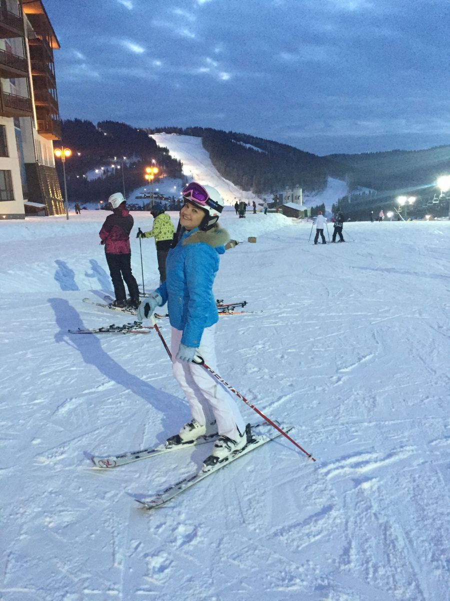 Наталия Бучинская впервые стала на лыжи 